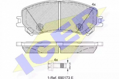 ICER 182259 -  Комплект тормозных колодок, дисковый тормоз