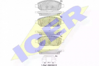 ICER 182264 -  Комплект тормозных колодок, дисковый тормоз