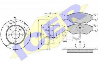 ICER 304104844 -  Комплект тормозов, дисковый тормозной механизм