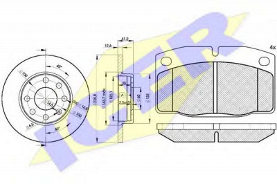 ICER 304541240 -  Комплект тормозов, дисковый тормозной механизм