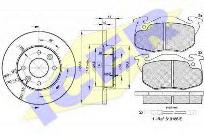 ICER 306334705 -  Комплект тормозов, дисковый тормозной механизм