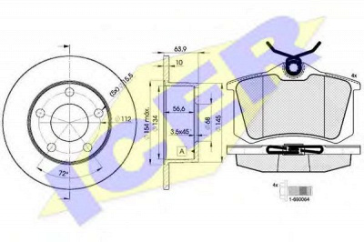 ICER 306974060 -  Комплект тормозов, дисковый тормозной механизм