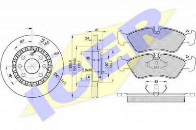ICER 307589042 -  Комплект тормозов, дисковый тормозной механизм
