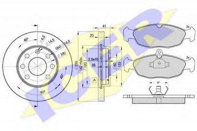 ICER 308581440 -  Комплект тормозов, дисковый тормозной механизм