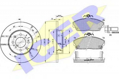 ICER 308600841 -  Комплект тормозов, дисковый тормозной механизм