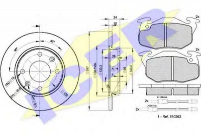 ICER 308664689 -  Комплект тормозов, дисковый тормозной механизм