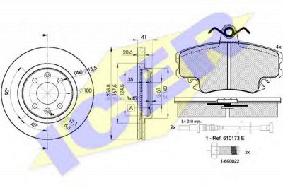 ICER 309933550 -  Комплект тормозов, дисковый тормозной механизм