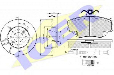 ICER 309934705 -  Комплект тормозов, дисковый тормозной механизм