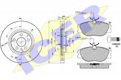 ICER 310464620 -  Комплект тормозов, дисковый тормозной механизм
