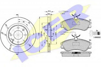 ICER 311364697 -  Комплект тормозов, дисковый тормозной механизм