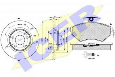 ICER 311575301 -  Комплект тормозов, дисковый тормозной механизм
