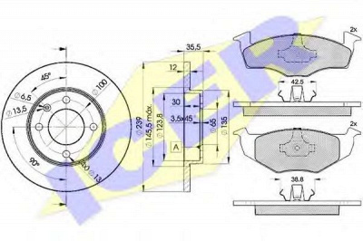 ICER 311783300 -  Комплект тормозов, дисковый тормозной механизм