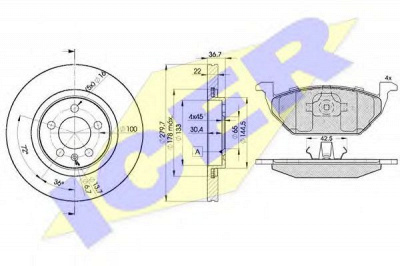 ICER 311845603 -  Комплект тормозов, дисковый тормозной механизм