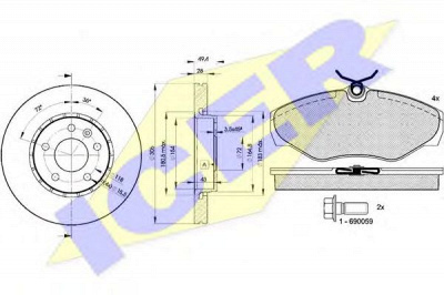 ICER 313156845 -  Комплект тормозов, дисковый тормозной механизм