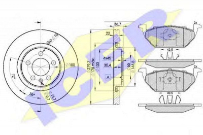 ICER 313385603 -  Комплект тормозов, дисковый тормозной механизм