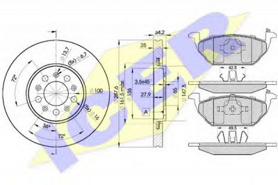 ICER 313385604 -  Комплект тормозов, дисковый тормозной механизм