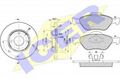 ICER 313435344 -  Комплект тормозов, дисковый тормозной механизм