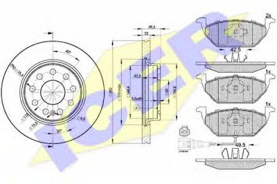 ICER 313495614 -  Комплект тормозов, дисковый тормозной механизм