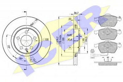 ICER 313965603 -  Комплект тормозов, дисковый тормозной механизм
