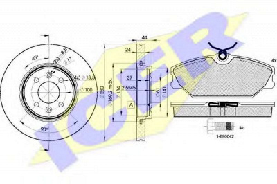 ICER 314387829 -  Комплект тормозов, дисковый тормозной механизм