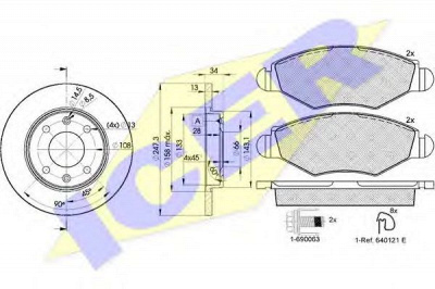 ICER 314394298 -  Комплект тормозов, дисковый тормозной механизм