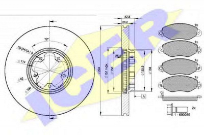 ICER 314985613 -  Комплект тормозов, дисковый тормозной механизм