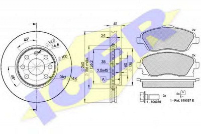 ICER 315269000 -  Комплект тормозов, дисковый тормозной механизм
