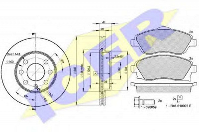 ICER 315269021 -  Комплект тормозов, дисковый тормозной механизм