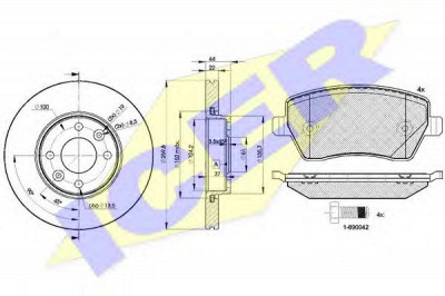ICER 315347795 -  Комплект тормозов, дисковый тормозной механизм