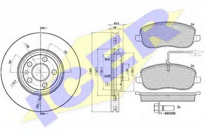 ICER 315534678 -  Комплект тормозов, дисковый тормозной механизм