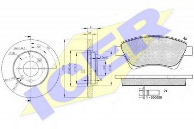 ICER 315796572 -  Комплект тормозов, дисковый тормозной механизм