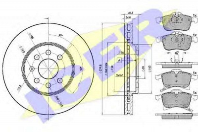ICER 315929001 -  Комплект тормозов, дисковый тормозной механизм