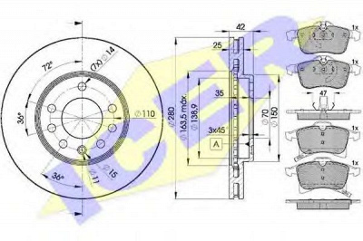 ICER 315929060 -  Комплект тормозов, дисковый тормозной механизм