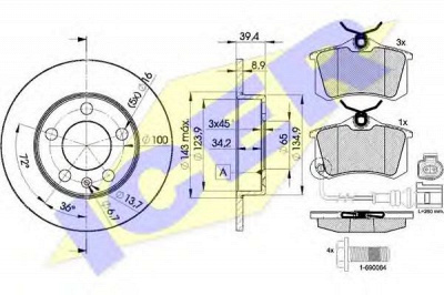 ICER 315935601 -  Комплект тормозов, дисковый тормозной механизм