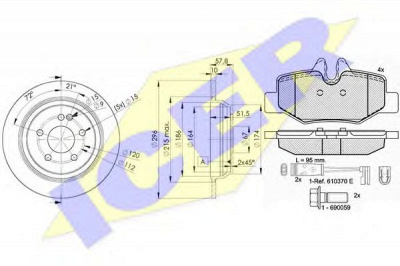 ICER 316760416 -  Комплект тормозов, дисковый тормозной механизм