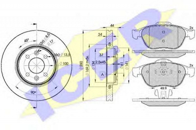 ICER 318617829 -  Комплект тормозов, дисковый тормозной механизм