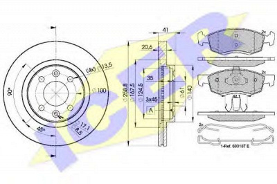 ICER 319243550 -  Комплект тормозов, дисковый тормозной механизм