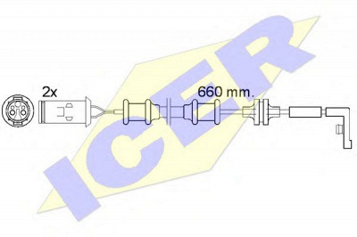 ICER 610447ec -  Сигнализатор, износ тормозных колодок