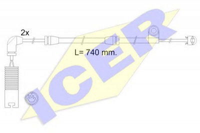 ICER 610603ec -  Сигнализатор, износ тормозных колодок