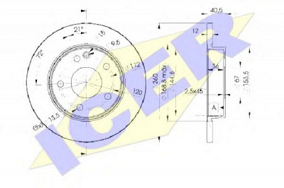 ICER 78bd01122 -  Тормозной диск