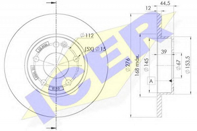 ICER 78bd01182 -  Тормозной диск