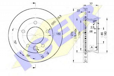 ICER 78bd01861 -  Тормозной диск