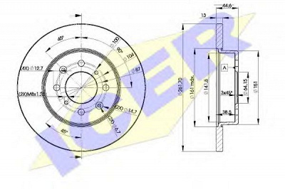 ICER 78bd08412 -  Тормозной диск