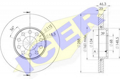 ICER 78bd10682 -  Тормозной диск