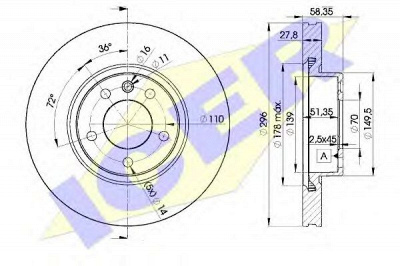 ICER 78bd11342 -  Тормозной диск