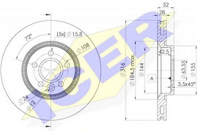 ICER 78bd11812 -  Тормозной диск