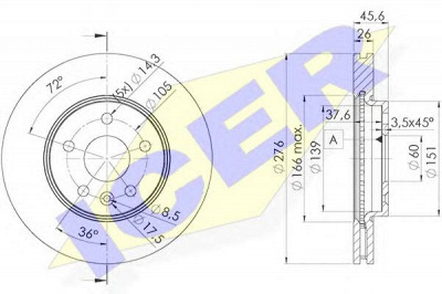 ICER 78bd15592 -  Тормозной диск