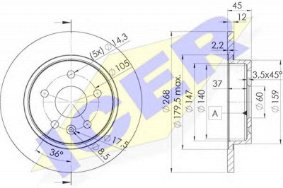 ICER 78bd15602 -  Тормозной диск