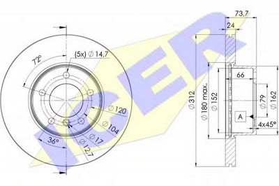 ICER 78bd19722 -  Тормозной диск