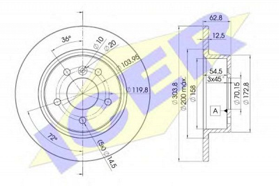 ICER 78bd20042 -  Тормозной диск